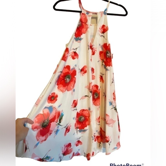 CHAROLETTE Russe halter high low floral dress size m - Picture 2 of 4